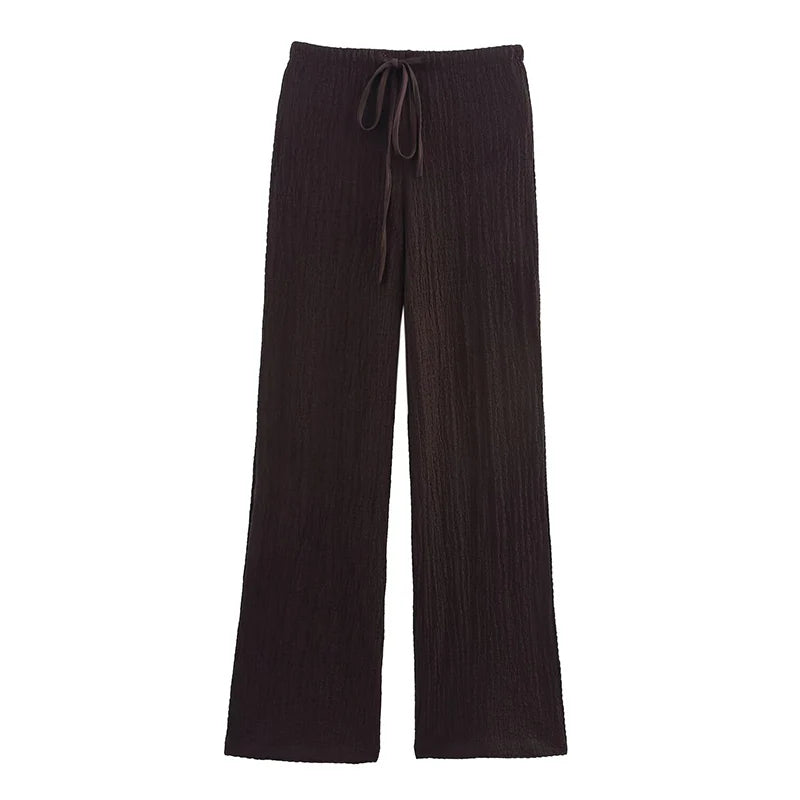 Willshela Women Fashion 2 Piece Set Solid Single Breasted Tank Tops & Vintage HIgh Elastic Waist Pants Female Chic Pants Suit VELNOR