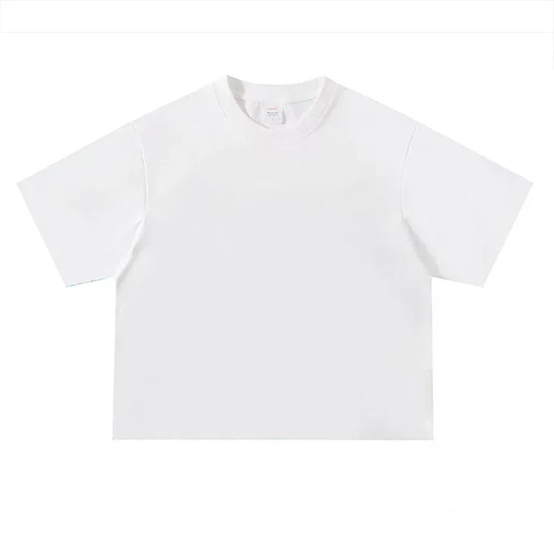 Basic Oversized Boxy Crew Neck T-shirt Mens Heavyweight 240GSM 100% Cotton Half Sleeve T-Shirts Summer Loose Sports Clothing VELNOR