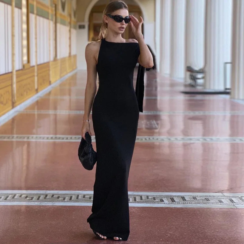 New Women Fashion Solid O-Neck Sleeveless Patchwork Sexy Bodycon Maxi Prom Dress Summer Women Clothes Party Festival Club Y2K VELNOR