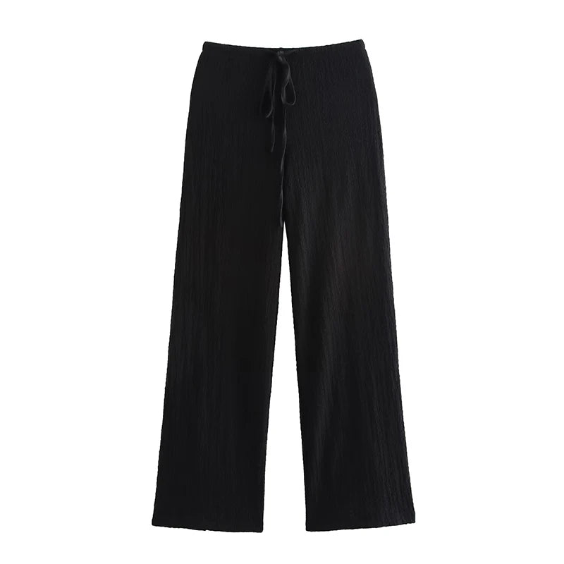 Willshela Women Fashion 2 Piece Set Solid Single Breasted Tank Tops & Vintage HIgh Elastic Waist Pants Female Chic Pants Suit VELNOR