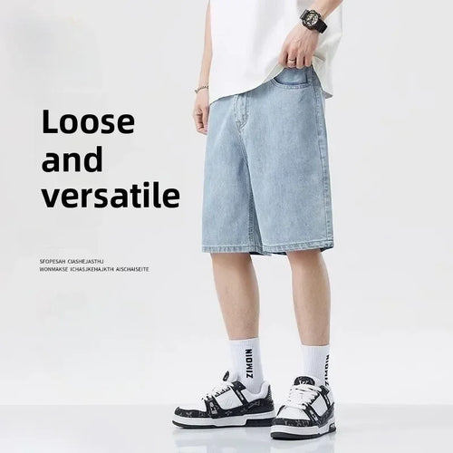 2025 Summer Classic Shorts Jeans Men Denim Pants Straight Stretch Casual Cool Thin Knee Length Blue Fashion Brand Daily Trousers Solvane